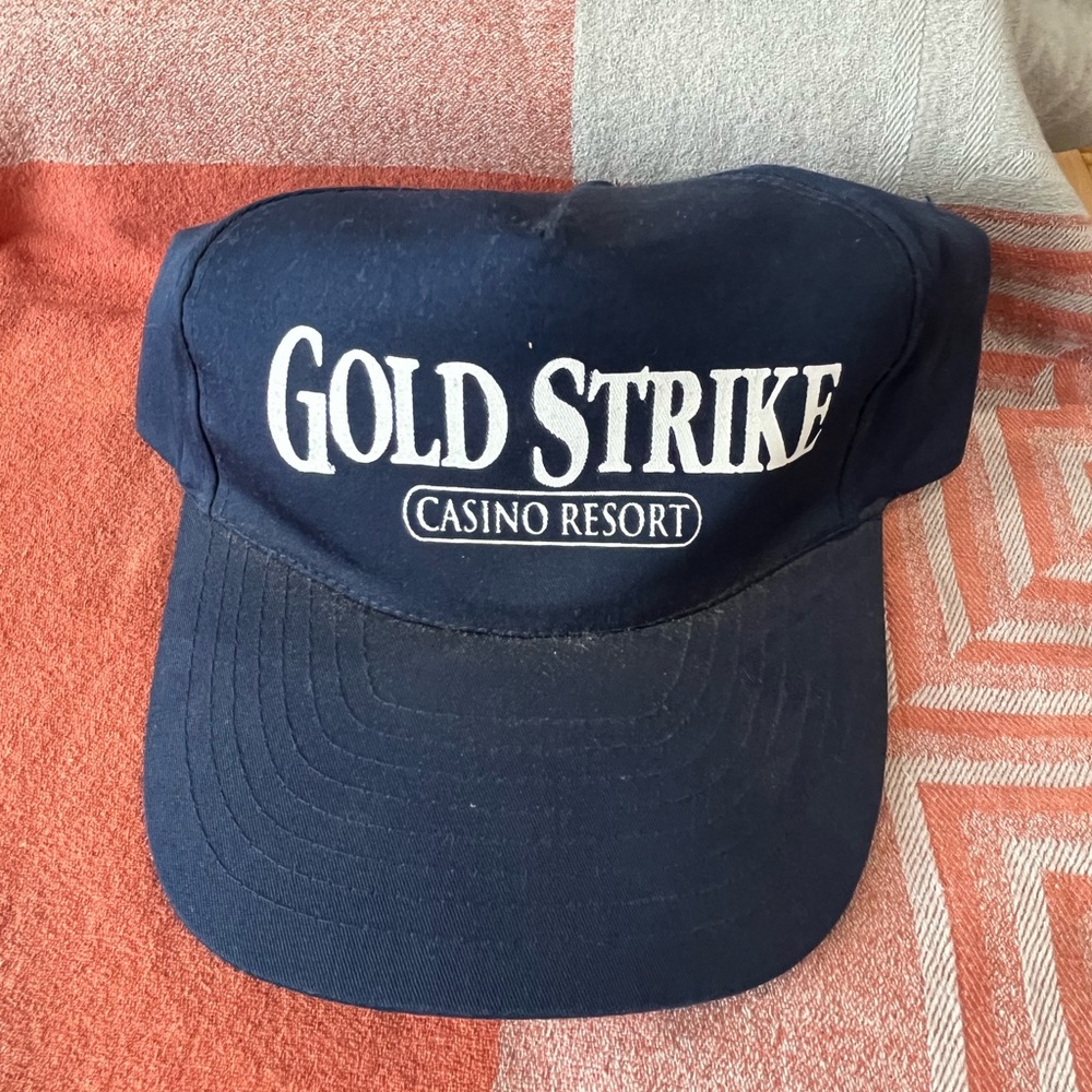 Vintage 90s Gold Strike Casino Resort Navy Trucker Hat